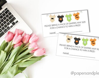 DIGITAL FILE - Halloween Baby Shower Diaper Raffle Cards | Little Pumpkin Baby Shower | Baby Shower Games | Diaper Raffle Tickets