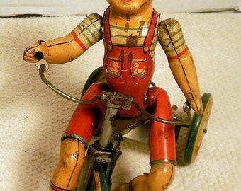 Très rare tricycle ancien marque SIC jouet à trainer celluloïd