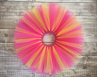 Pink baby tutu, pink and yellow tutu, pink lemonade tutu, pink lemonade birthday, newborn photo prop, baby girl tutu, gift for girls, skirt