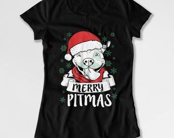 christmas pitbull shirt