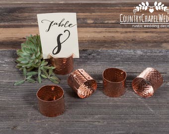 Copper Table Number Holder ~ Wedding Table Number ~ Guest Place Card Holder ~ Copper Placecard Holder ~ Copper Wedding ~ Card Holder