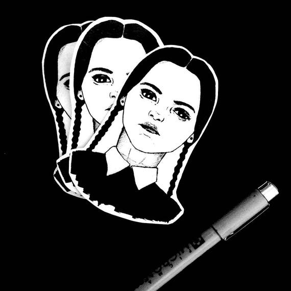 BIG Wednesday Addams Stickers addams family sticker horror