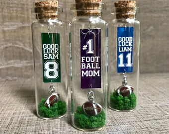Football Fan Mini Message in a Bottle keepsake, good luck charm #1 Football Mom