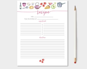 Large recipe cards | Etsy