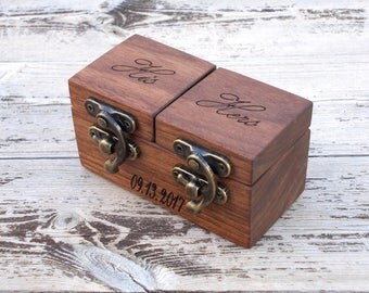 WALNUT reclaimed wood ring box wood ring box wedding wedding ring box wedding ring holder Proposal ring box wedding ring holder ring bearer