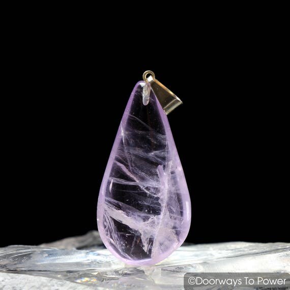 John of God Blessed Amethyst Casa Crystal Healing Drop Pendant