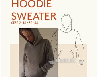 Men's digital pdf zipper hoodie patternMens PDF sewing