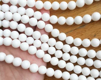 White Agate, 8mm Beads, White Beads, Jewelry Beads, Natural Gemstones, Natural Beads Healing Gemstones, White Agate Beads, Agate Beads White