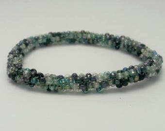 Random Pattern Beaded Bangle Bracelet