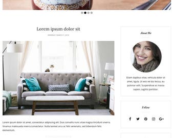 Blogger Template Responsive, Blogger Theme, Premade Blogger Templates, Blogspot Template Minimal, Blogger Blog - Amabel