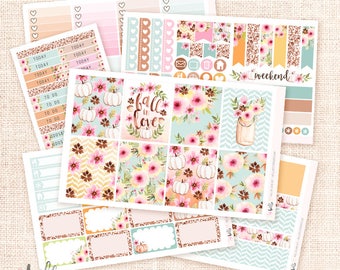 Fall in Love - Fall Stickers Kit / 6 pages, matte or glossy planner stickers