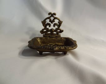 Ornate Cast Iron Soap Dish, Victorian Soap Dish, Vintage Cast Iron Soap Dish, Use as Business Card Holder