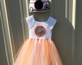 Crochet BB8 Inspired Tutu Dress Costume