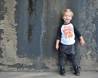boys halloween shirt, all the ghouls love me shirt, toddler boy halloween shirt, baby boy, cute boy halloween tee, t shirt, halloween raglan