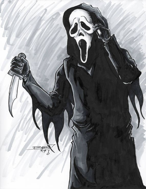 Original Art inktober 2017 Ghostface from