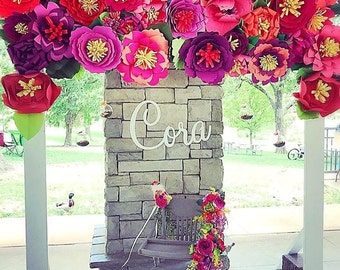 Paper Flowers, Flower Backdrop, Giant Paper Flowers, Paper Flower Wall, DIY Giant Flower Templates, 1st Birthday Decor. Flower Kit