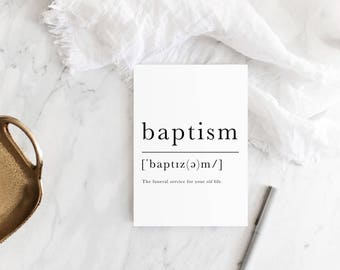 Funny Baptism Card | Baptism Card | Definition Card | Modern Christian Card