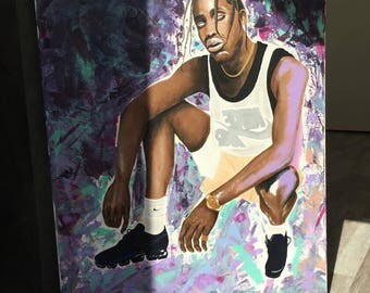 SUPREME INK peinture acrylique sur toile 60 x 80 cm, Rihanna, Travis Scott, La Flame, Asap Bari, Young Lord, Vlone, Kendrick Lamar