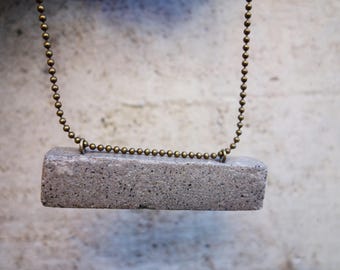 BAR pendant in CONCRETE. A perfect Unisex necklace's gift for him and her. For an original gift to Architect. Modern Design beton pendant.