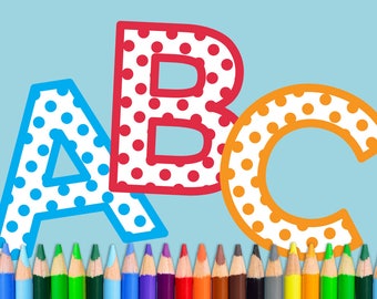 Alphabet polka dot letters svg, font poke party invitation 1st, 2nd 3rd, dotted 4th 5th boy, first second third girl, nursery room cute