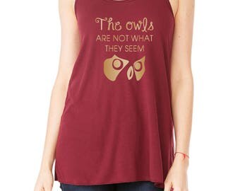 The Owl Are Not What They Seem Tank Top, Funny Graphic Tee, Funny Runners Tank Top, Gym Shirt, Twin Peaks Shirt, TV Show Shirt