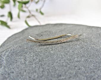 Ear Climber | Hammered Ear Climber | Ear Crawler Earrings | Silver Ear Climber | Hammered Earrings