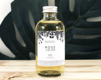 Facial Toner: ROSE + ALOE - rose facial mist, face toner spray, facial mist, traditional toner, rose water spray toner, rose facial mist