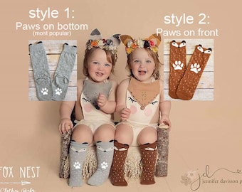 Fox Leggings, Fox Leg Warmers, Fox Socks, Baby and Toddler Socks