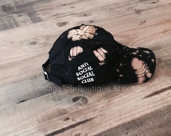 Anti Social Social Club ASSC Bleached Dad Hat Kanye West Vintage Custom Bleached Dad Cap