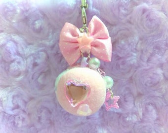 Pastel Macaroon multi-purpose charm - kawaii zipper pull - plush dust plug