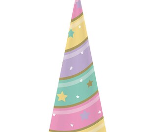 Pastel and Gold Unicorn Horn Party Hats/ Unicorn Birthday Party Hats/ Pastel Unicorn Horn Hats