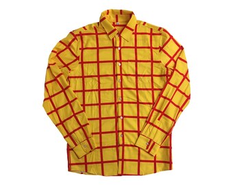 Sheriff Woody Shirt Toy Story Costume Movie Cosplay Adult Cowboy Stripes Striped Button Down Up Fancy Dress Long Sleeve Gift High Quality