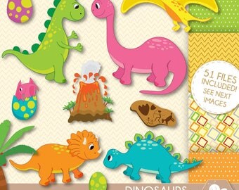 Dinosaur Clipart, commercial use, dinosaur digital clip art, Volcano, Tyrannosaurus Rex, prehistoric clip art, CL0040