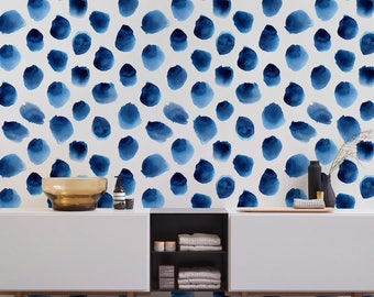Spot Wallpaper, Spot Removable Wallpaper, Blue Mural, Removable, Wall Paper Removable, Wallpaper - A141