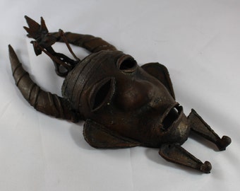 Senufo Brass Cast Pendant Mask, 20th Century, Ivory Coast