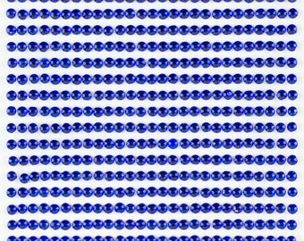 3 Sheets - Royal Blue 3mm Adhesive Rhinestone Dot Sticker