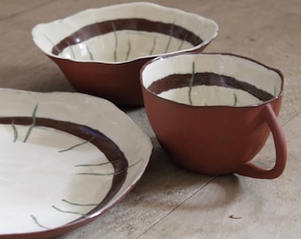 Crockeryset Red Pottery Pottery