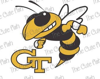 Georgia Tech Yellow Jackets Logo Svg Dxf Eps Png Jpg Cdr Ai Cut Vector File Silhouette Cameo Cricut Design Vinyl Decal
