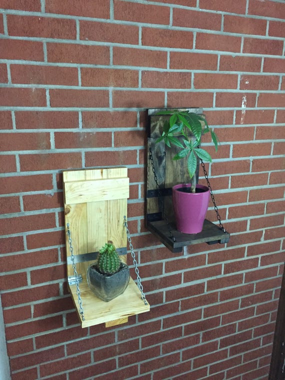 Rustic Plant Shelf Hanging Flower Pot Holder Wall Rustic Plant Shelf Hanging Flower Pot Holder Wall