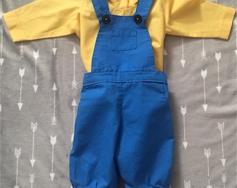 Minion Costume, Birthday outfit, theme party, girl or boy minion outfit. Despicable me