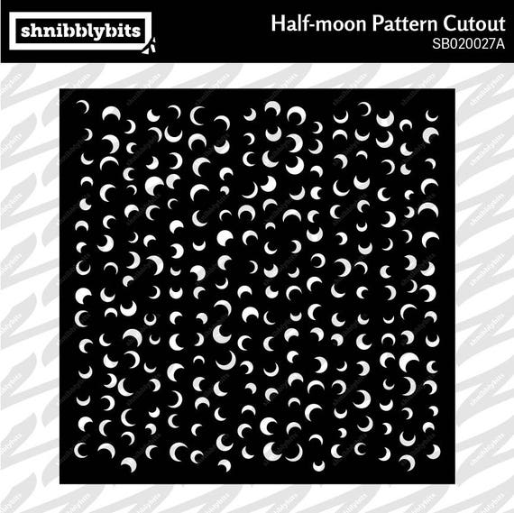 Half-Moon Pattern Cutout SVG DXF PNG Digital Download