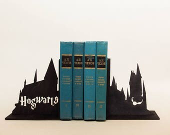 Harry Potter Hogwarts handmade bookends. Nursery decor. First birthday gift. Baby present idea