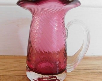 Mini Cranberry Glass Pitcher