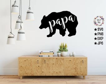 Papa Bear SVG, Svg Cut File, Papa Bear Cut Files, Cricut, Papa Bear Dxf, Papa Svg, Papa Bear Decal, Bear Decal, Bear SVG, Bear Family, Papa