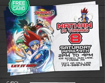 Beyblade Birthday Invitations 9