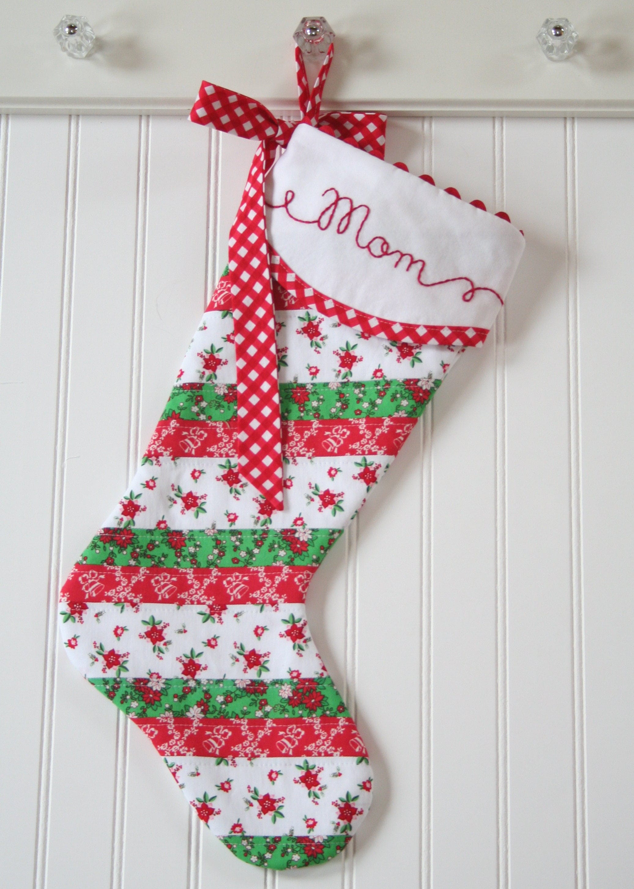 Personalized Christmas Stocking Quilted Christmas Stocking