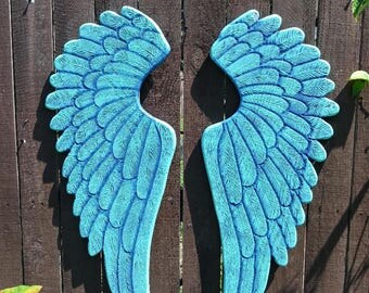 Blue Pearl Clearwater >> Giant Wood Carved Angel Wings Large and Dramatic in White or Blue Pearl Clearwater >> Giant Wood Carved Angel Wings Large and Dramatic in White or