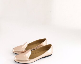 Daisy Faux Leather Flats Loafers (handmade to order)