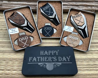 Father's Day golf gifts for men, Personalized Golf Ball Marker & Divot Tool Set, Dad Gift, Man Gift, Husband Gift,Golf Set