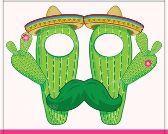 Printable Cactus Glasses Photo Booth Prop | Cactus Party Props | Fiesta Baby Shower | Fiesta Party Props